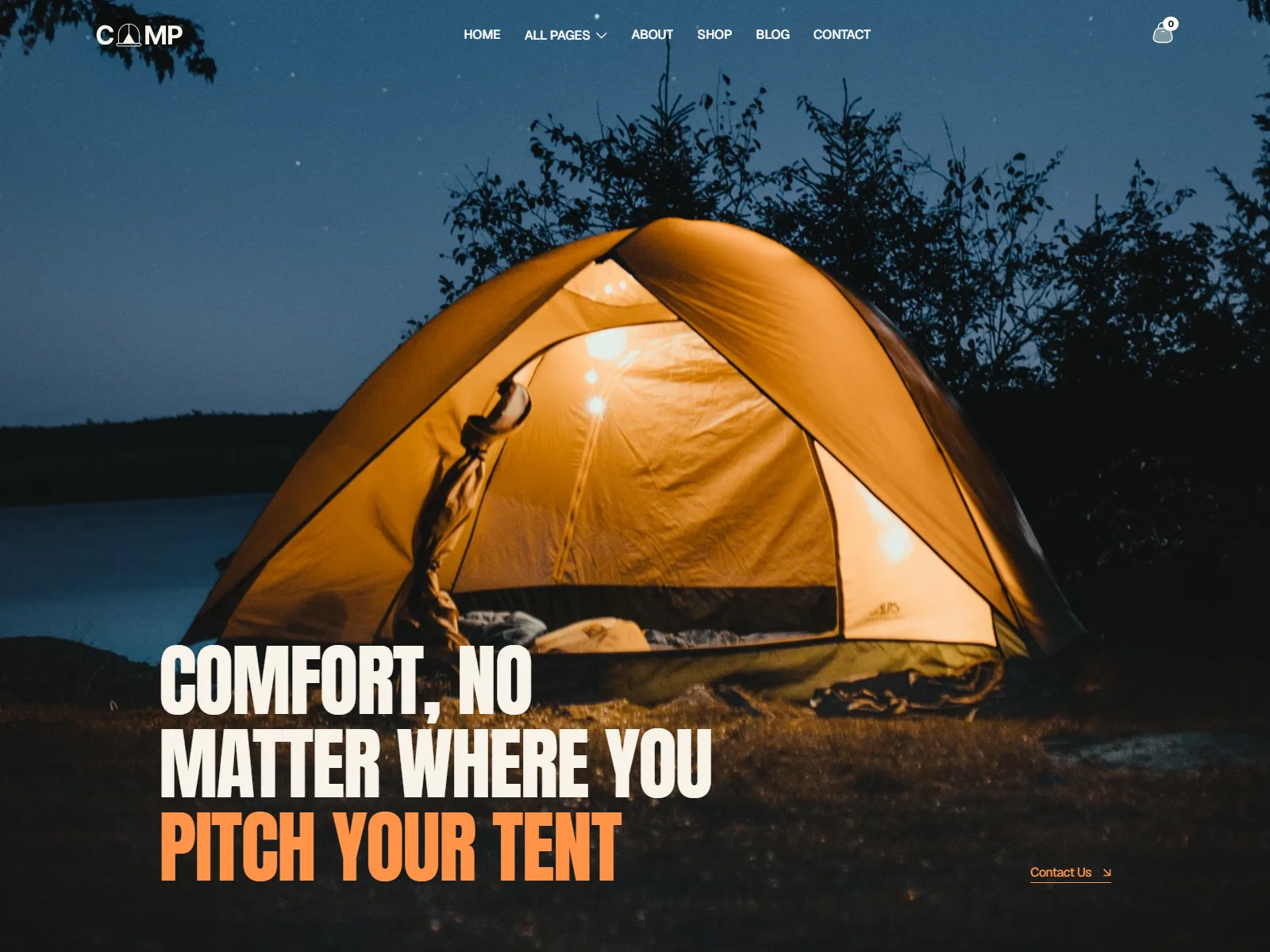 Camp — Outdoor Gear Shop & Camping Trips Template preview