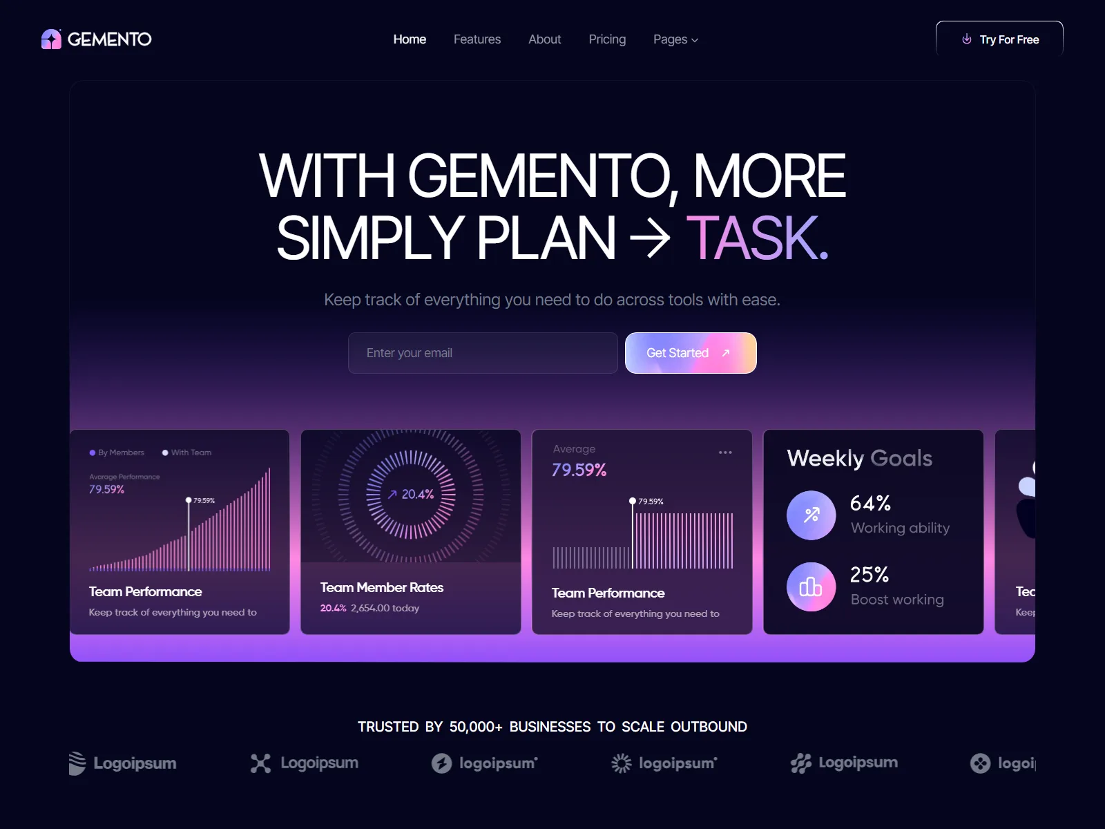 Gemento — SaaS & Task Management Template preview