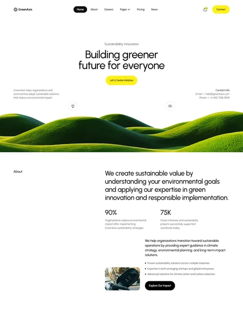 GreenAxis — Renewable Energy & Sustainability Template preview