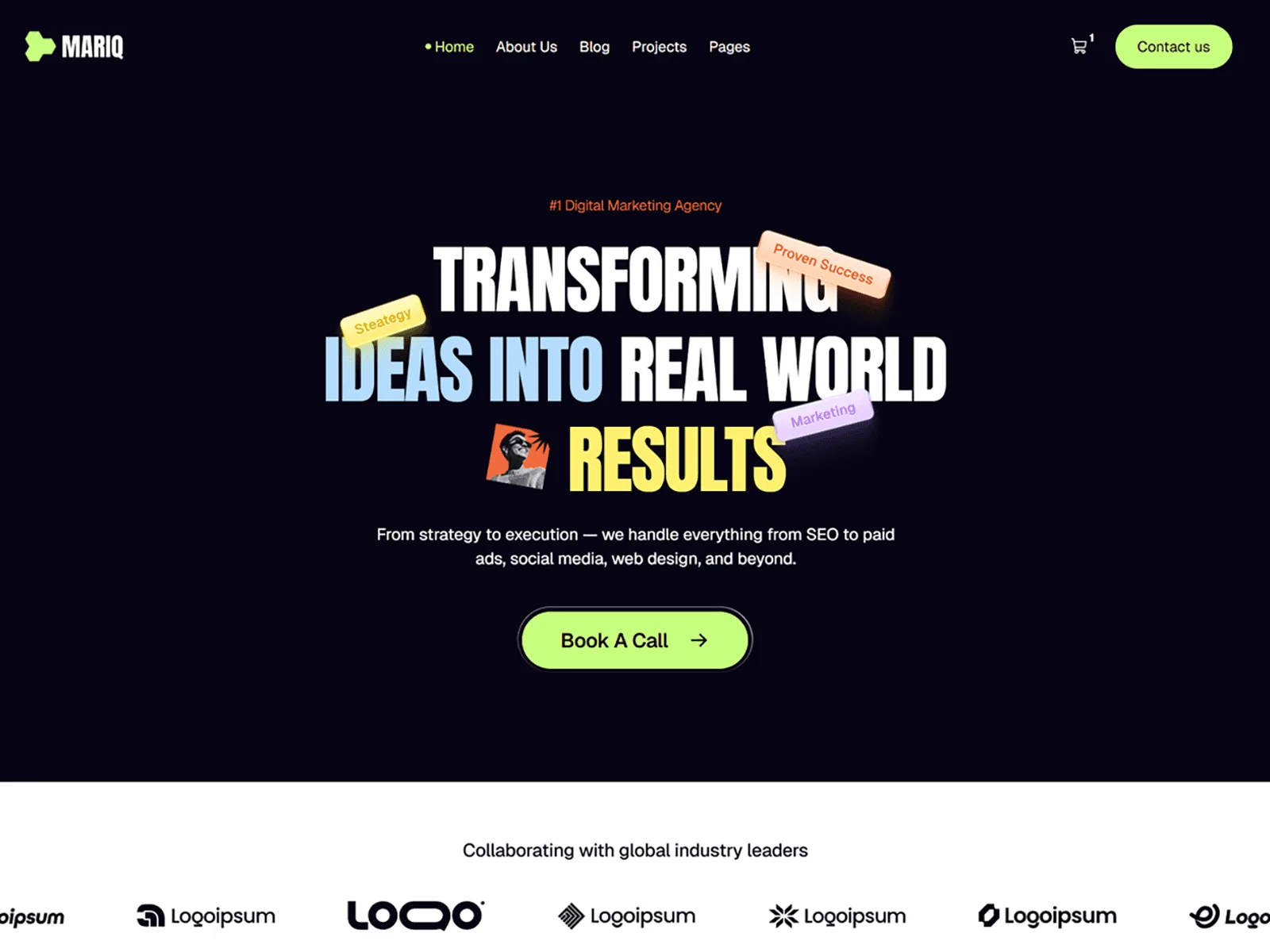 Mariq — Marketing Agency Template preview
