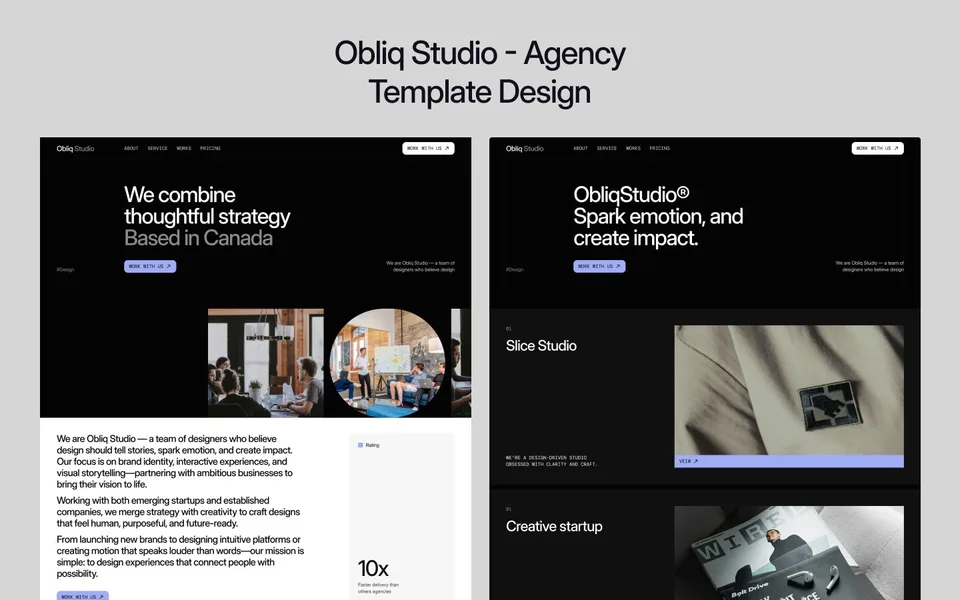 Obliq Studio — Creative Agency & Design Portfolio Template preview