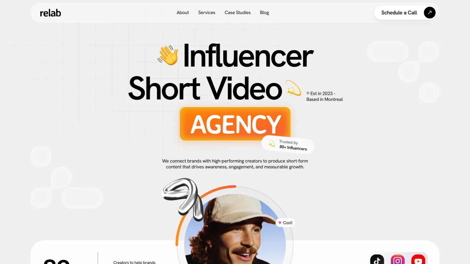 Relab — Influencer & Short Video Agency Template preview