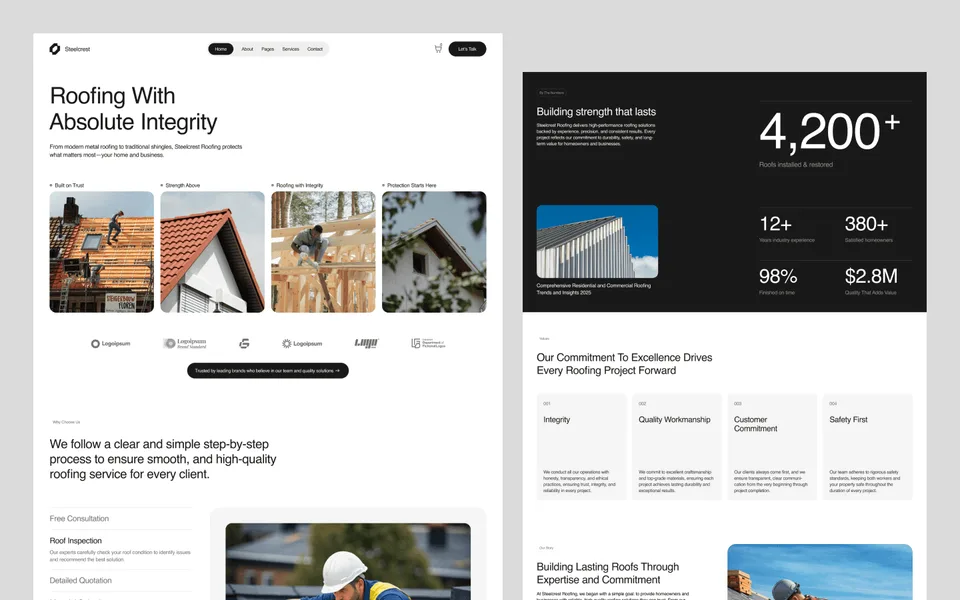 Steelcrest — Roofing & Construction Template preview