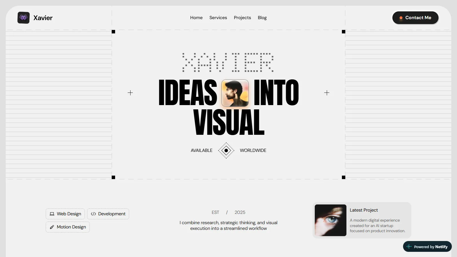 Xavier — Personal Portfolio Template preview